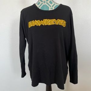 Iowa Hawkeyes Glitter Stitched Patch Ling Sleeve T Shirt size XL